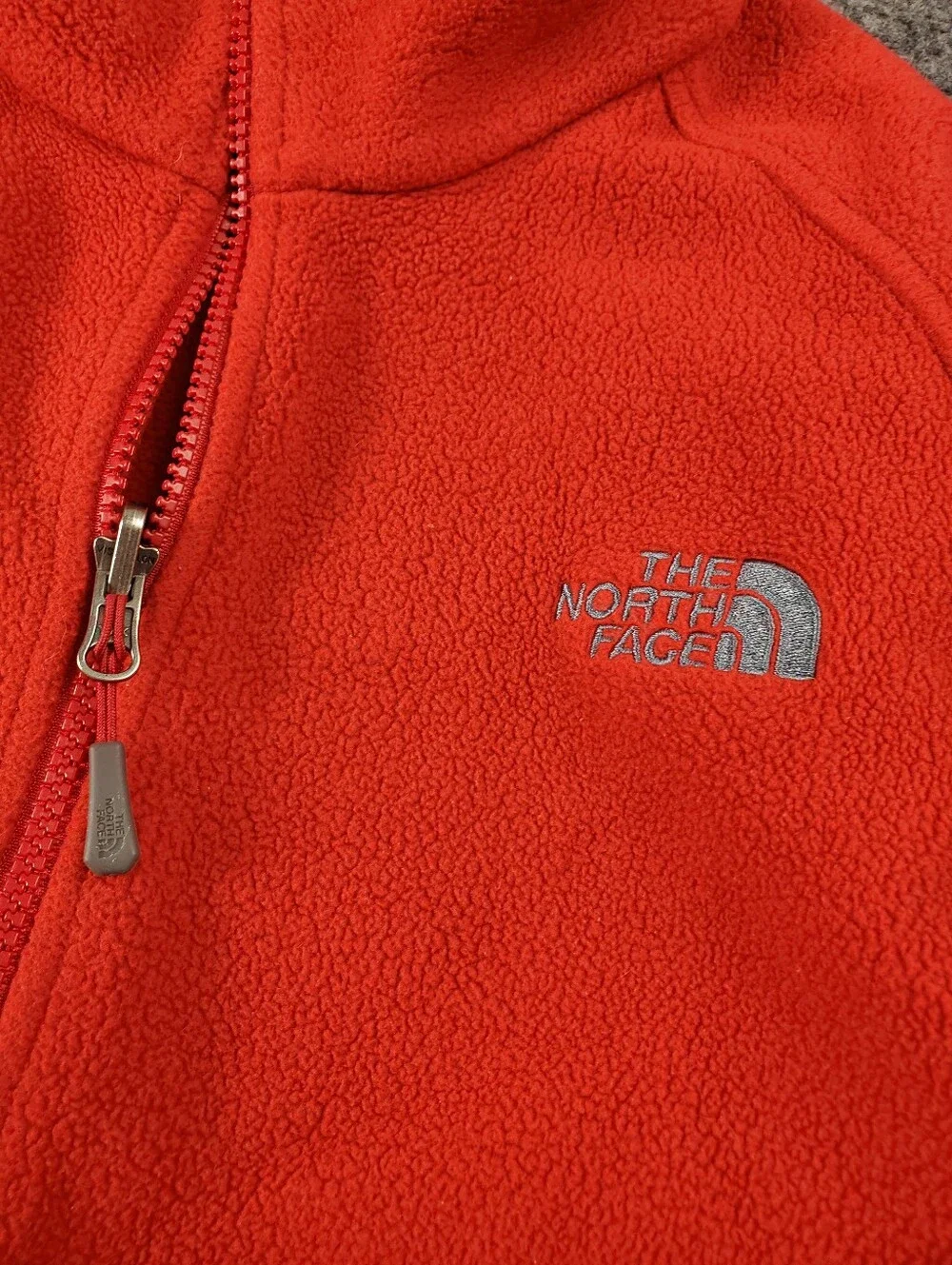 The North Face Khumbu 2 Jacket Mens Small Full Zip Fleece Red Gray Hiking
